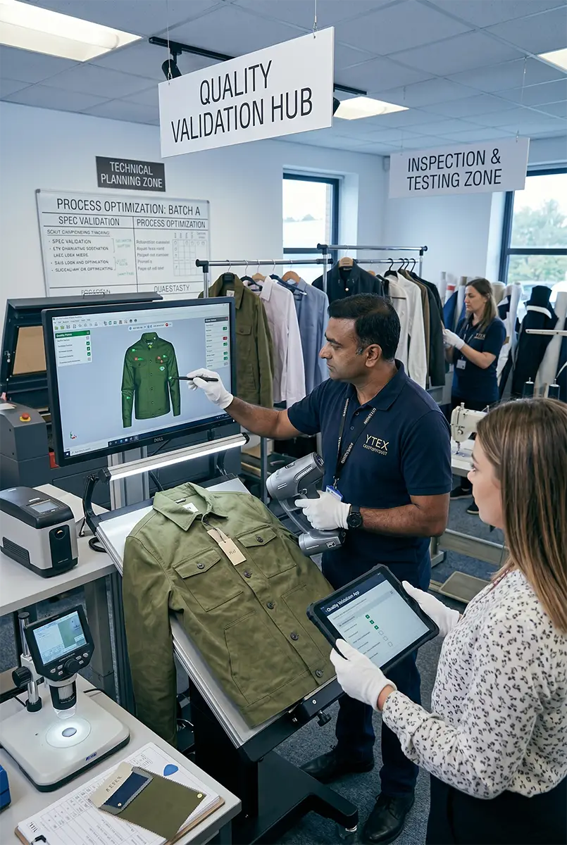 Garment quality and process inspection in production lab